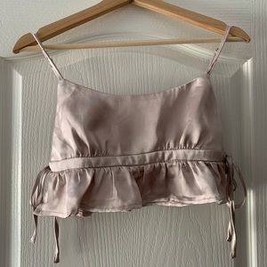 Garage Satin Side-Tie Crop Top